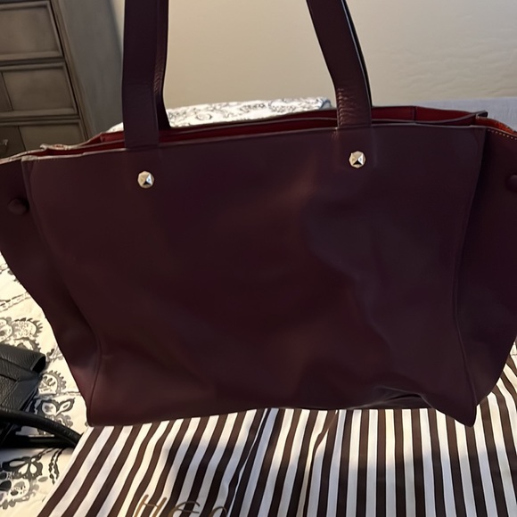 Henri bendel wine leather tote bag - Picture 7 of 8